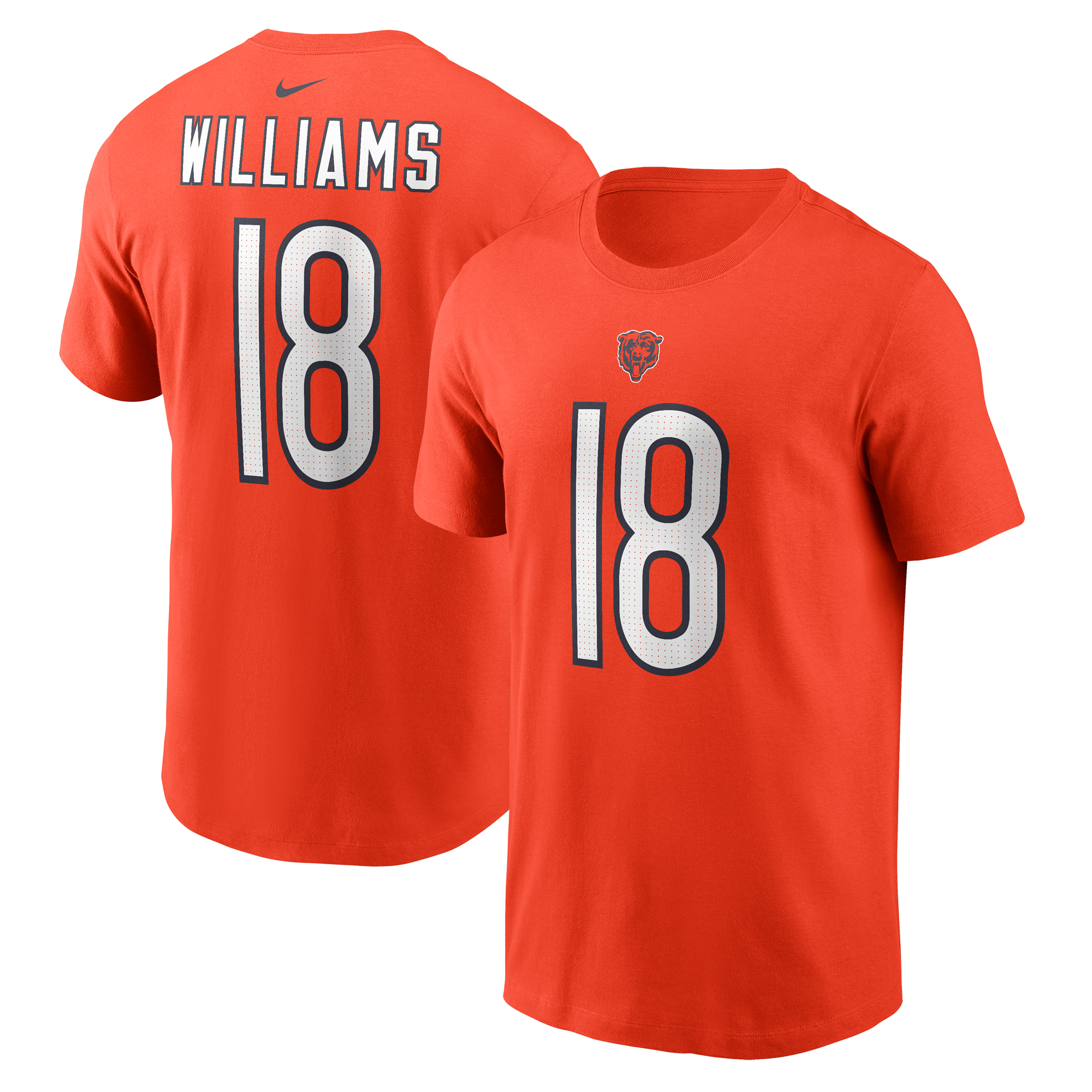 Nike Caleb Williams Chicago Bears Fuse T-Shirt mit Name und Nummer für Herren, Orange Image