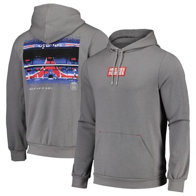 PSG PSG Parc Des Princes Übergroßer Kapuzenpullover – Charcoal Marl – Herren Image