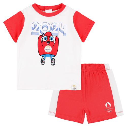 Paris 2024 Olympics Mascot Tee & Shorts Set - Rot - Baby