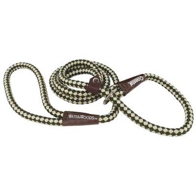 Water & Woods Braided Rope Slip Dog Leash - Green/White - Green/White
