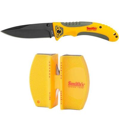 Smith's Trail Breaker Knife and Sharpener Combo Set - Yellow