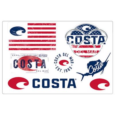 Costa Americana 7 Piece Decal Sheet - White 7in W x 4.25in H