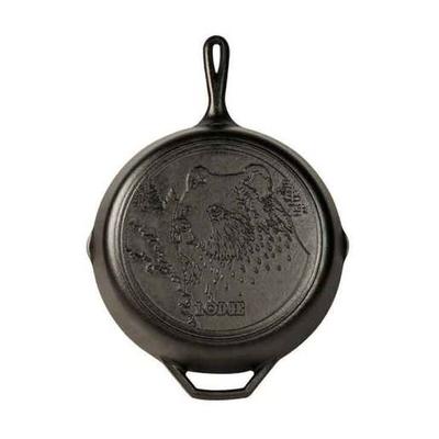 Lodge Wildlife Bear Cast Iron Skillet - Black