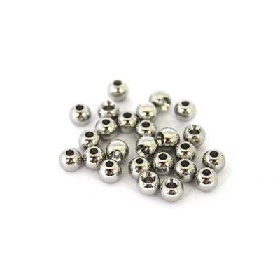 Brass Bead Silver 4.0mm 100 Pack - Silver 2.4mm