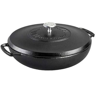 Lodge Cast Iron Blacklock Triple Seasoned Cast Iron Braiser with Lid - Black