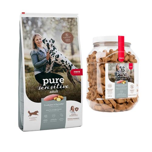 mera pure sensitive Hund Mixpaket: 12,5kg Adult getreidefrei Truthahn & Kartoffel Trockenfutter &...