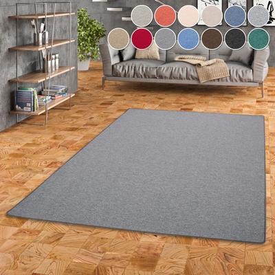 Teppich MY HOME "Fortis, Schlinge, Made in Netherlands", grau (anthrazit), B:133cm H:5mm L:133cm, Kunstfaser, Teppiche, Uni Farben, Schlinge, gekettelt, auch als Läufer, strapazierfähig Image