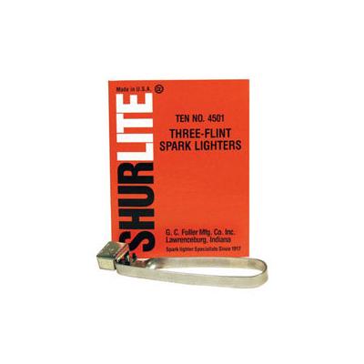 G.C. Fuller Shurlite Spark Lighter, Three-Flint Lighter with Attached Flints (322-4501)