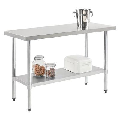 Global Industrial Work Table with Undershelf, Rectangular, 48 x 24 x 35, Silver Top, Silver Base/Legs (GBE319055)