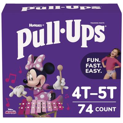 Huggies Pull Ups Learning Designs Potty Training Pants for Girls, Size 6, 4T-5T, 38 lbs to 50 lbs, 74/Carton (KCC45272)