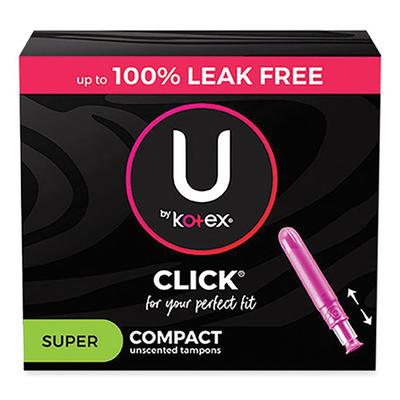 Kotex U by Kotex Click Compact Tampons, Regular, 32/Pack (KCC51584)