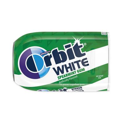 Orbit White Sugar-Free Gum, Spearmint, 15 Pieces/Pack, 9 Packs/Box (GRR20902548)