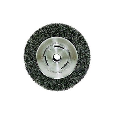 Weiler Wide-Face Crimped Wire Wheel, 7 in Dia. x 7/8 in W, 0.014 in Steel, 6,000 rpm (804-06655)