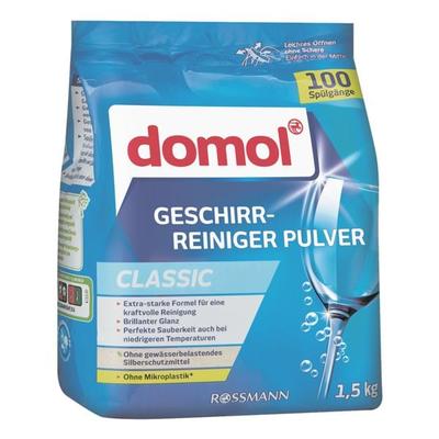 Geschirr-Reiniger Pulver »Classic« 1,5 kg (100 Spülgänge) blau, domol