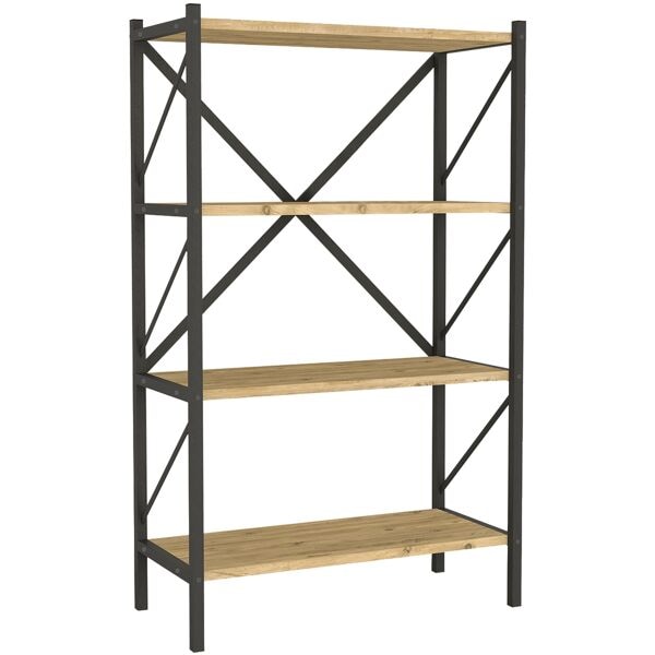 VCM offenes Stand-Regal »Insansi 4fach« im Industrial-Design braun, 66x121x34 cm