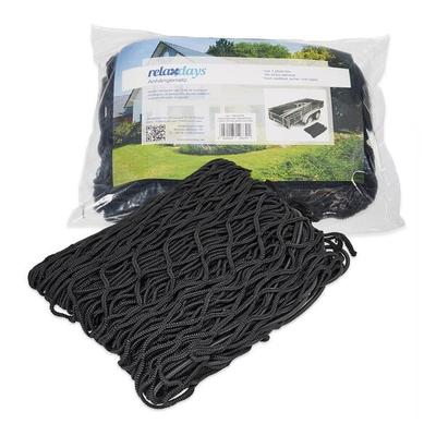 relaxdays Anhängernetz 2 x 3 m dehnbar schwarz schwarz Image
