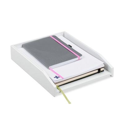 relaxdays Briefablage Bambus weiß braun
