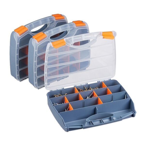 relaxdays Sortierbox 3er Set, 32x6x24 cm Image