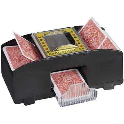 relaxdays Kartenmischer elektrisch 2 Decks