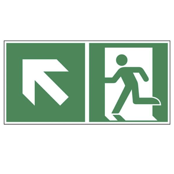 LimarLite Rettungszeichen »Notausgang links aufwärts [E001]« 40 x 20 cm Kunststoff (1 mm), 40x20 cm Image