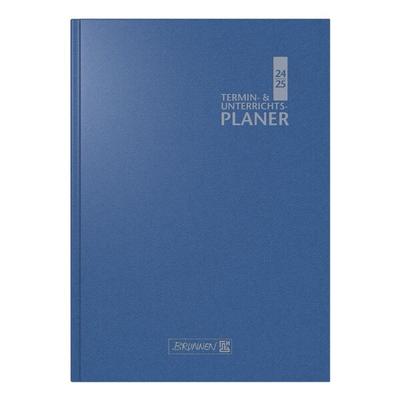 Termin- und Unterrichtsplaner 2024 / 2025 A5 2 Seiten = 1 Woche Hardcover blau, Brunnen, 17x24 cm