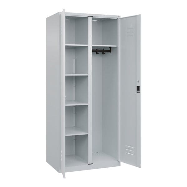 CP Wäsche- und Garderobenschrank »Classic Plus Korpus lichtgrau« Zylinderschloss Fa grau, 80x185x50 cm