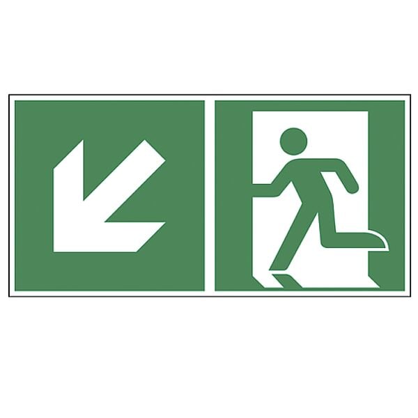 LimarLite Rettungszeichen »Notausgang links abwärts [E001]« 40 x 20 cm Folie (0,4 mm), 40x20 cm Image