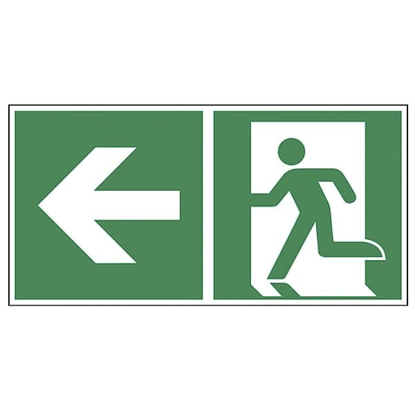 LimarLite Rettungszeichen »Notausgang links [E001]« 30 x 15 cm Folie (0,1 mm), 30x15 cm Image