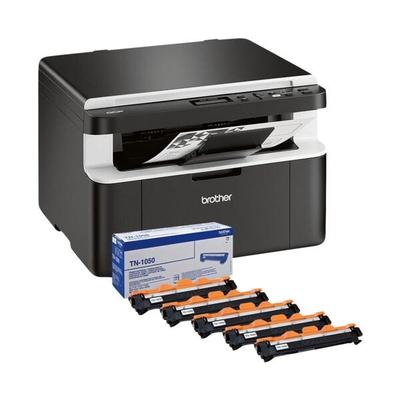 Multifunktionsdrucker »DCP-1612WVB« mit 5 Tonerkassetten schwarz schwarz, Brother, 38.5x25.5x34 cm