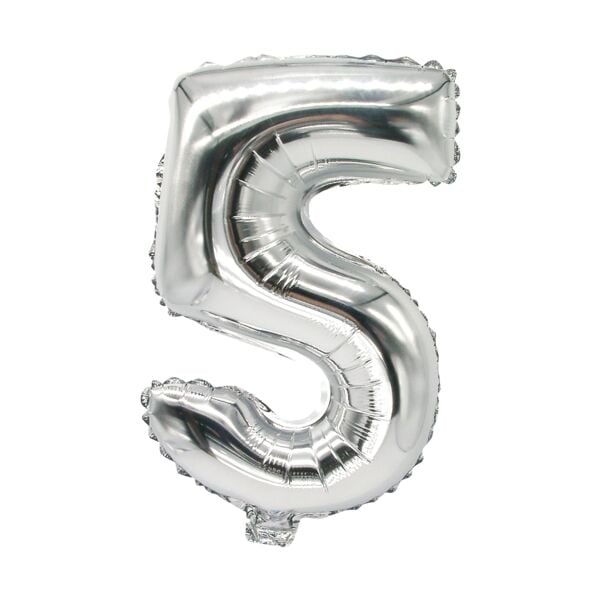 Papstar Folienluftballon »5« silber silber Image