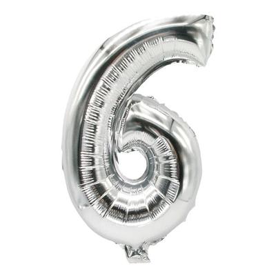 Papstar Folienluftballon »6« silber silber