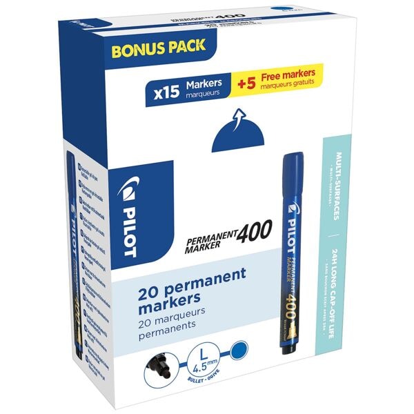 Pilot 20er-Pack Permanentmarke »400« blau Image