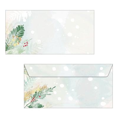 Sigel Weihnachts-Umschlag »Christmas Forest Watercolor« 50 Stück, 22x11 cm Image