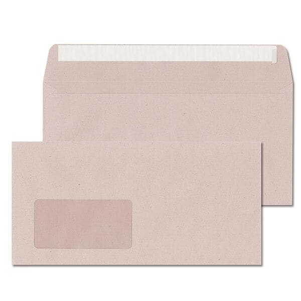ÖKI 1000er-Pack Briefumschläge DIN lang - mit Fenster / grau grau, 22.9x11.4 cm Image