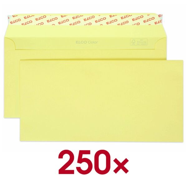 ELCO 250er-Pack Briefumschläger DIN lang »Color« ohne Fenster rosa, 22.9x11.4 cm