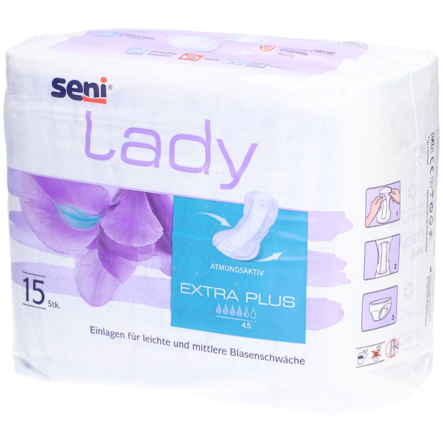 Seni Lady assorbenti per urina extra plus, 1 confezione = 15 pezzi pz