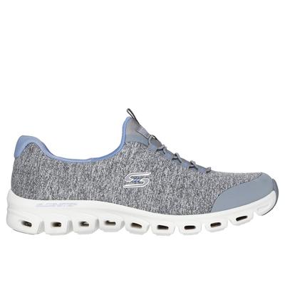 Skechers Women's Glide-Step - Persistence Sneaker | Size 6.0 | Gray/Blue | Textile/Synthetic | Vegan | Machine Washable