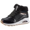 Schnürboots SKECHERS "UNO-COZY ON AIR", Kinder, Gr. 35, schwarz, Lederimitat, modisch, Schuhe, mit Air-Cooled Memory Foam