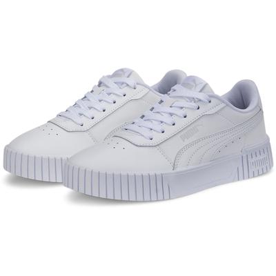 Sneaker PUMA "CARINA 2.0 JR", Gr. 36, weiß (puma weiß, puma weiß, puma silber), Leder, Synthetik, unifarben, sportlich, Schuhe, für Jugendliche Image