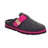 Pantoffel ROHDE "MERAN", Damen, Gr. 39, pink (anthrazit, pink meliert), Filz, kontrastfarbene Details, casual, Schuhe, Hausschuh, Clog, Schlappen mit Klettriemchen