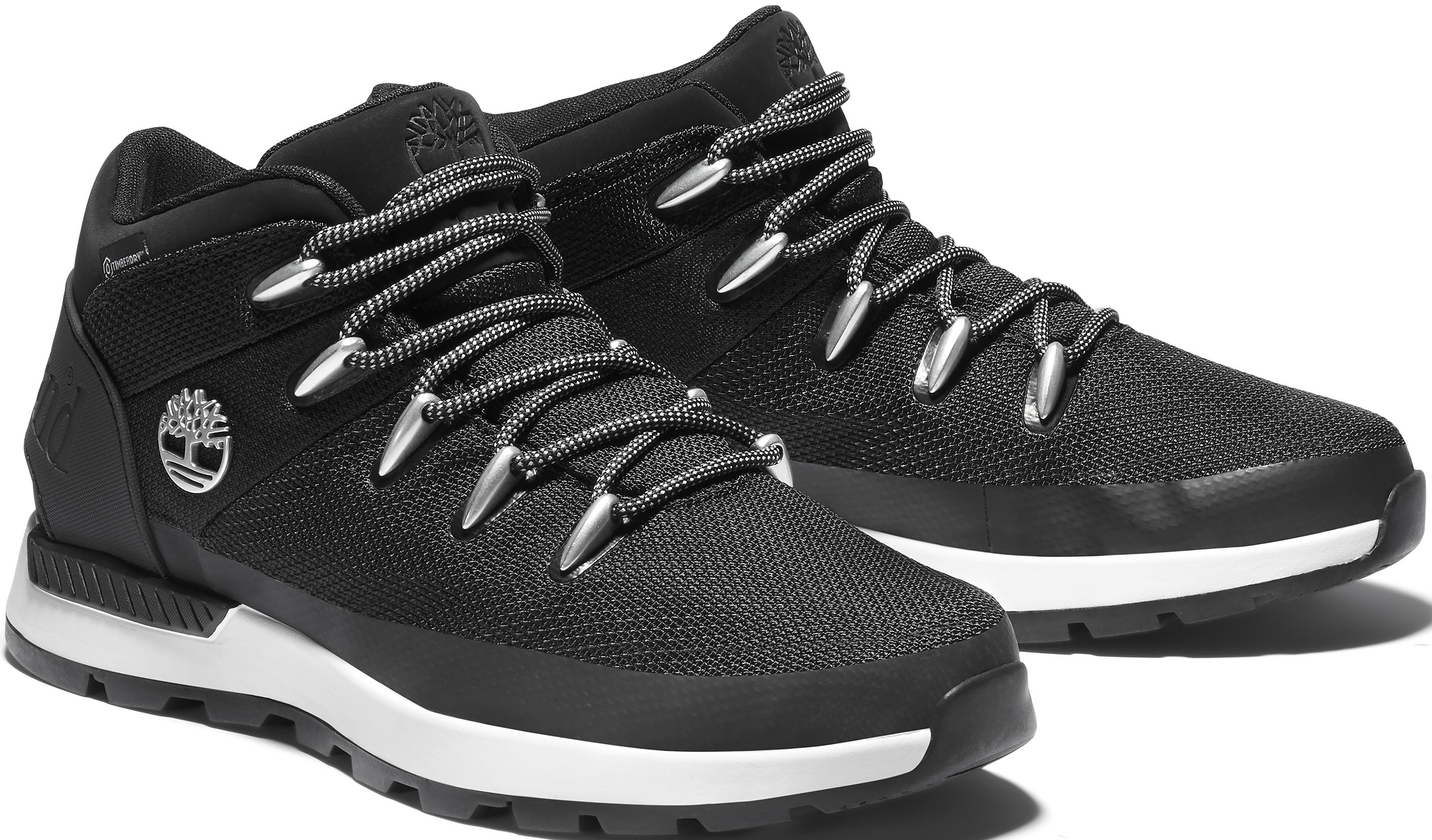 Schnürboots TIMBERLAND "Sprint Trekker Mid Fab WP", Damen, Gr. 42, schwarz, Textil, unifarben, Schuhe Schnürboots, Winterstiefel, Schnürstiefel, Winterschuhe, wasserdicht, Topseller