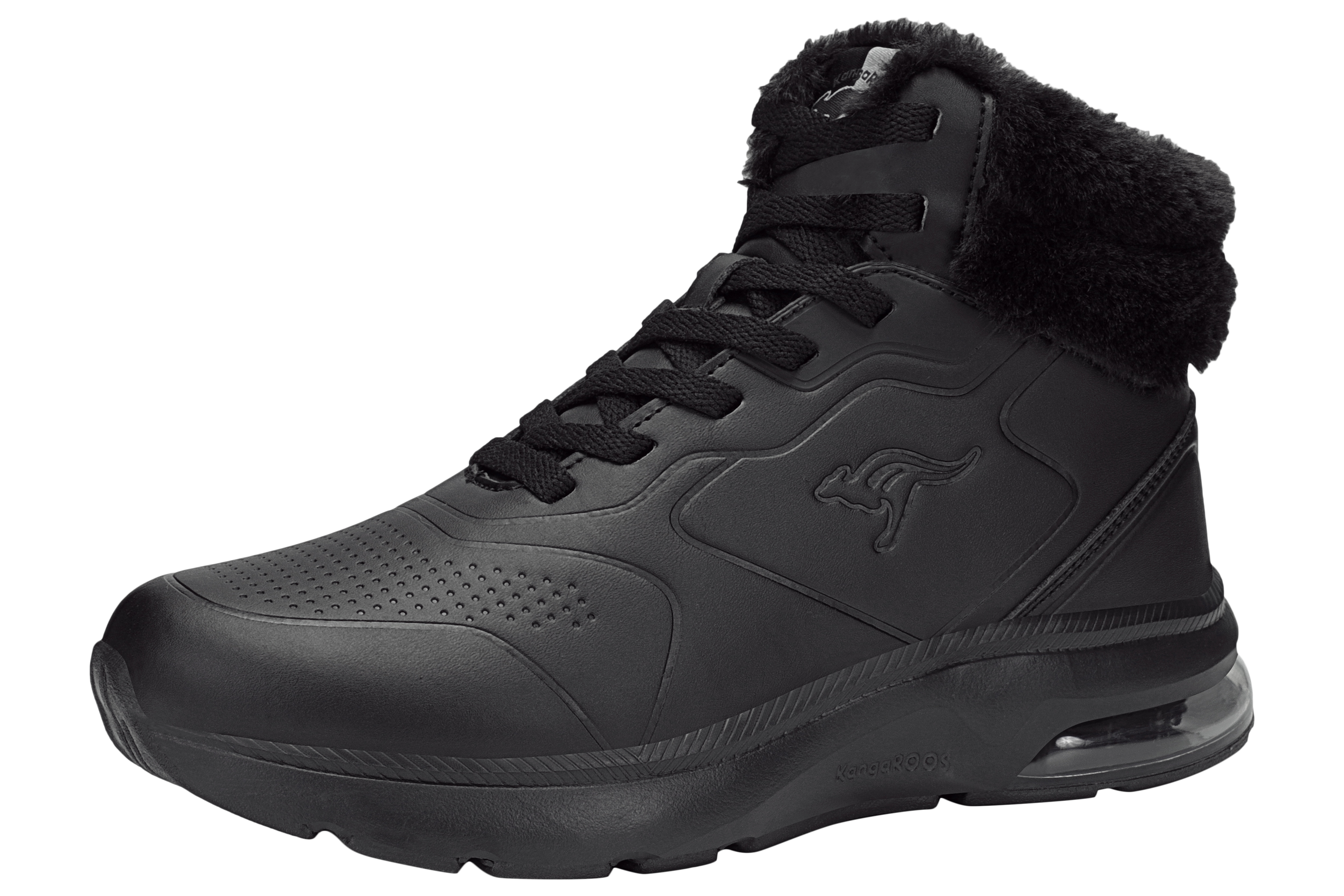 Winterstiefel KANGAROOS "K-PL Dreams Mid", Damen, Gr. 39, schwarz (jet schwarz, mono, textil), Synthetik, Textil, Sportlich, Schuhe, Snowboots, Winterboots, Winterschuhe, gefüttert