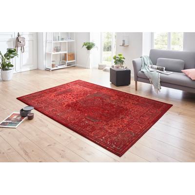 Teppich HANSE HOME "Plume" Gr. 2, rot, B:80cm H:9mm L:150cm, Kunstfaser, Teppiche, Kurzflor, Used-Look, Teppich, Vintage, Esszimmer, Wohnzimmer, Flur Image