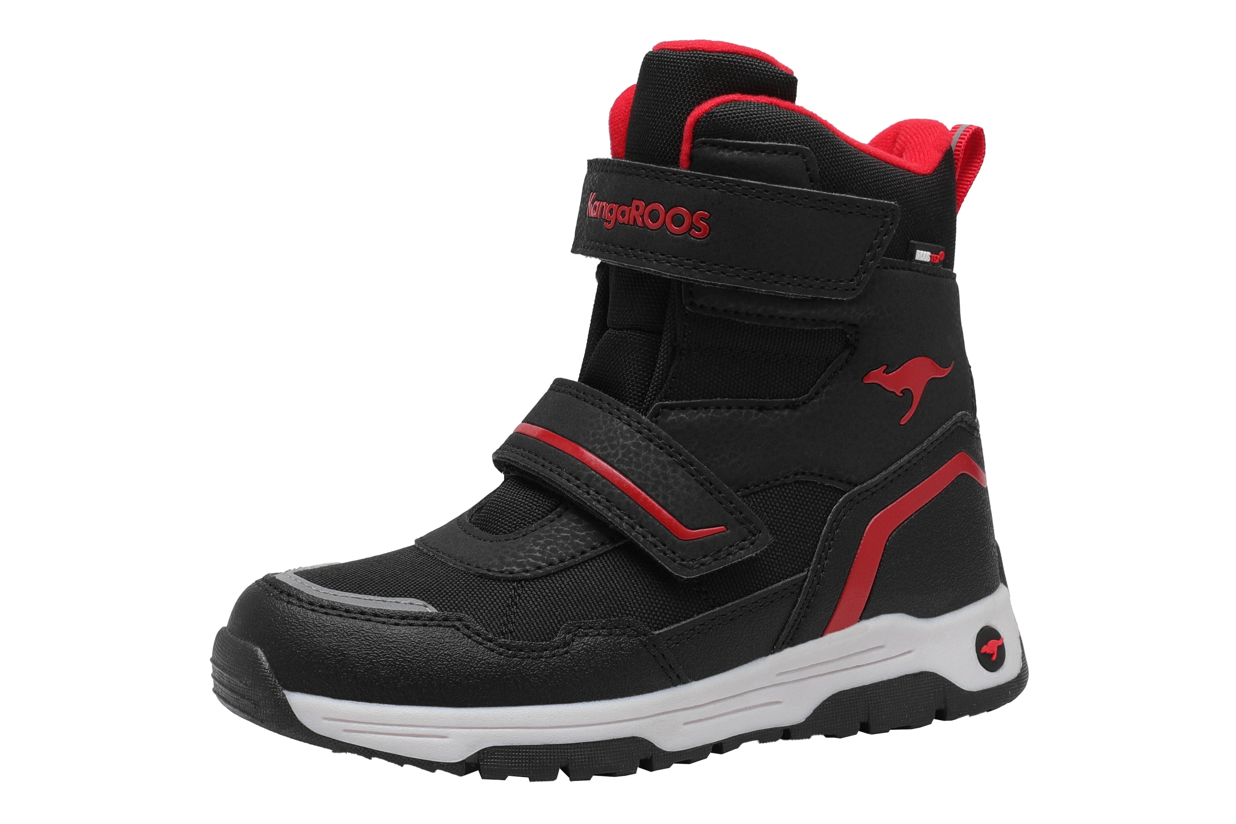 Winterstiefel KANGAROOS "K-MJ Camp V RTX", Damen, Gr. 36, blau (jet schwarz, fiery rot), Synthetik, Textil, Schuhe, Snowboots, Winterboots, Winterschuhe, wasserdicht, gefüttert
