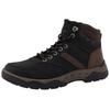 Schnürboots TOM TAILOR, Herren, Gr. 44, braun (schwarz, braun), Lederimitat, Textil, unifarben, kontrastfarbene Details, casual, Schuhe, High Top-Sneaker, Trekkingschuh mit Ösen im Bergsteiger-Look