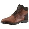 Winterstiefelette RIEKER, Herren, Gr. 46, braun (cognac, dunkelbraun), Leder, Lederimitat, modisch, Schuhe, Schnürstiefel, Business Schuh mit wasserabweisender TEX-Membran