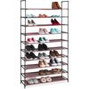 Relaxdays - xxl Schuhregal Stecksystem, 10 Ebenen, für 50 Paar Schuhe, Stoff Schuhständer hbt