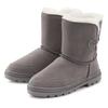 Winterstiefel LASCANA, Damen, Gr. 36, grau, Obermaterial: 100% Rindsleder. Futter: 100% Lammfell. Decksohle: 100% Lammfell. Laufsohle: 100% Synthetik, unifarben, casual, Schuhe, aus kuscheligem Lammfell, robuste Sohle, Winterstiefelette, Snowboots