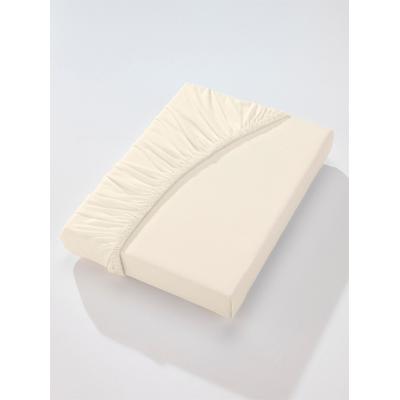 Betttuch WÄSCHEPUR Gr. 2, beige (ecru), B:140-160cm L:200cm, Mako-Jersey, 100% Baumwolle, Laken Image
