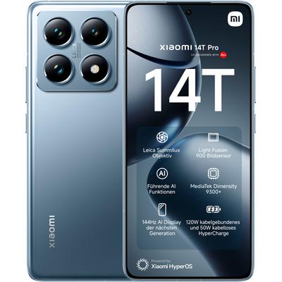 XIAOMI Smartphone "Xiaomi 14T Pro 512GB", blau (titan blau), 512 GB, Mobiltelefone